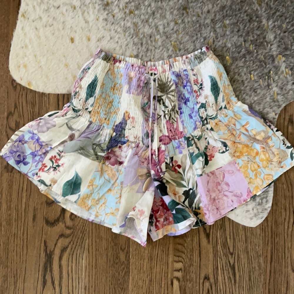 ZARA Floral Smocked Shorts